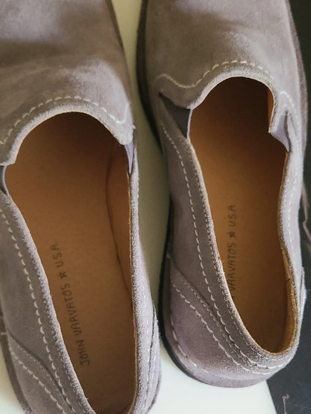 Men's Suede Slip-On Loafers in Taupe